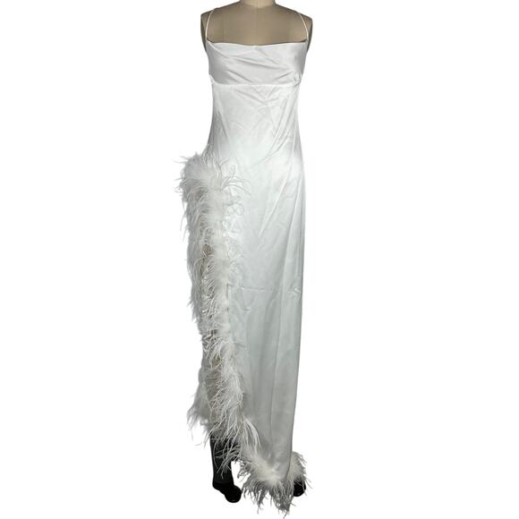 Retrofete 'Priscilla' White Acetate Feather Dress Size S - Picture 2 of 6